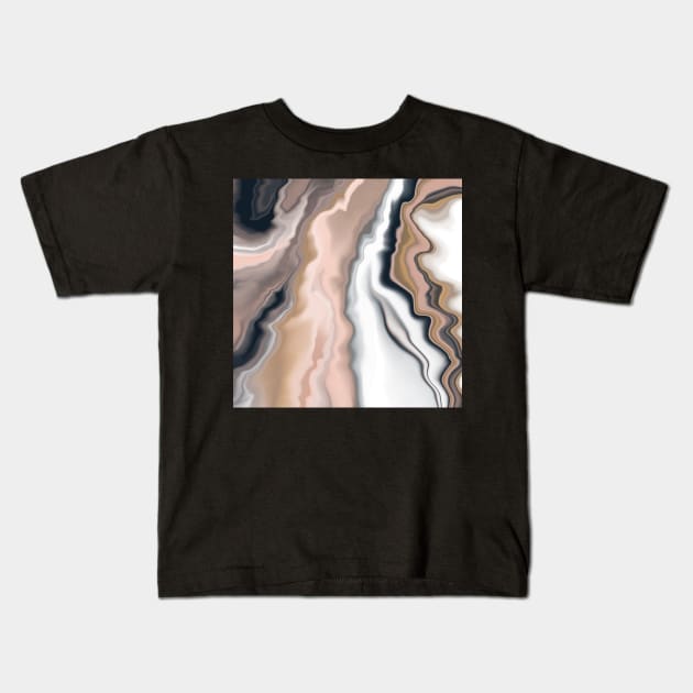 Modern marbling 36 Kids T-Shirt by mmartabc